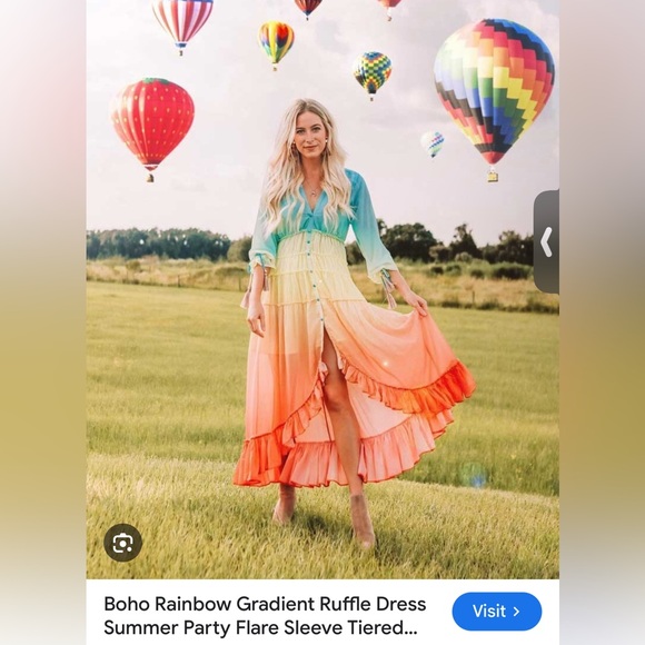 Dress Ombre Maxi Dress with Ruffle Hem - Picture 4 of 5